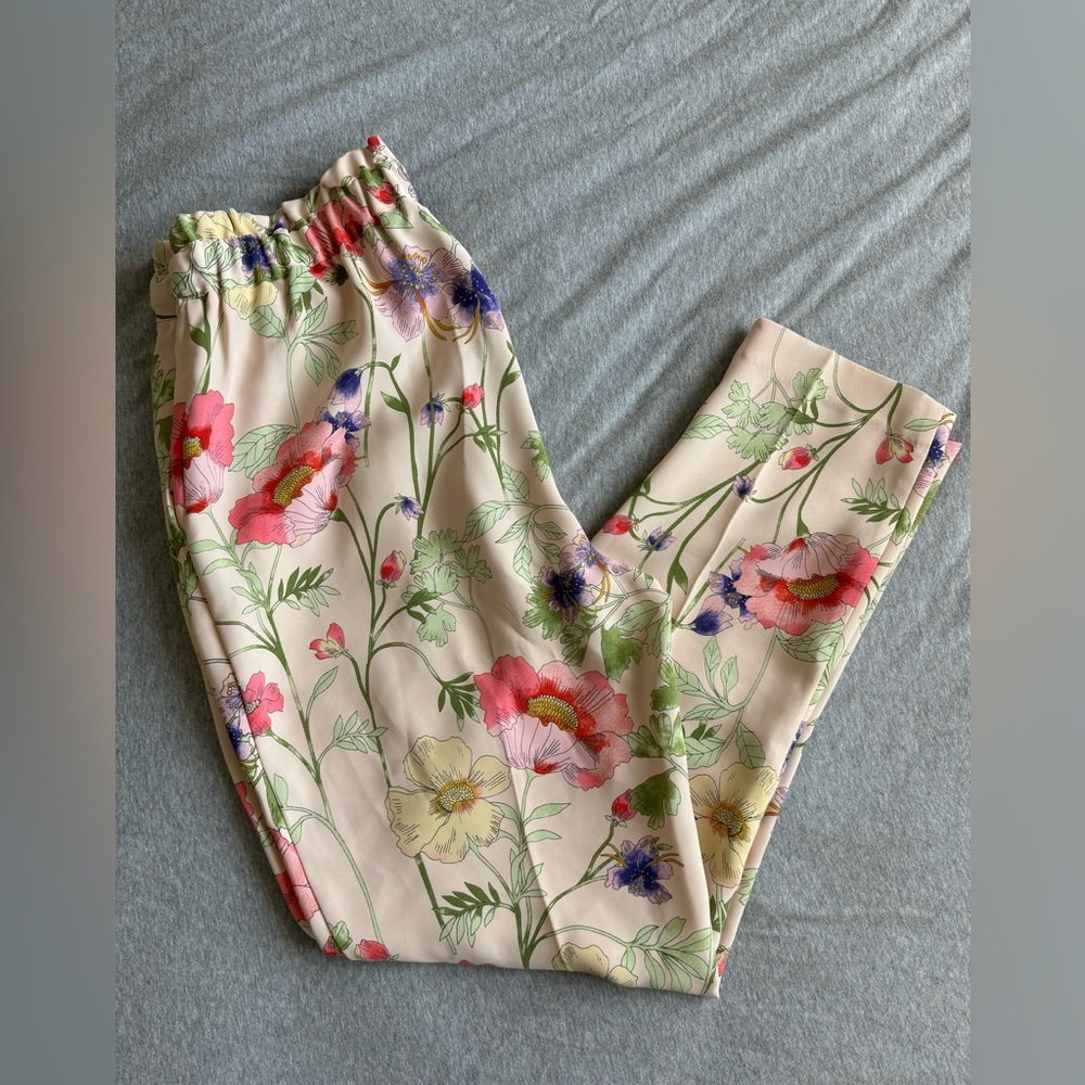 Express Ankle High Rise Floral Pants
